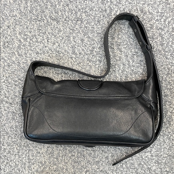 Gucci Black Pebbled Leather Shoulder Bag with GG Logo - Picture 3 of 5